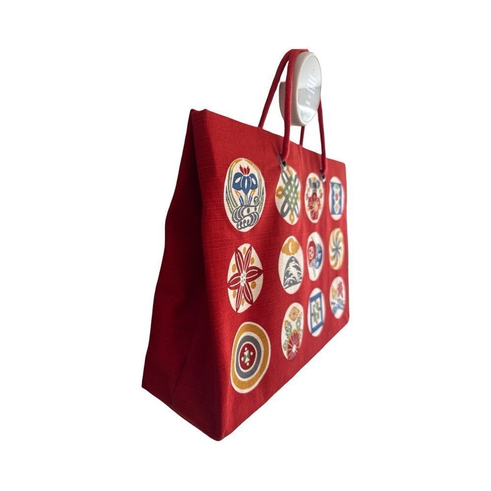Red Patterned Tote Bag - image 2